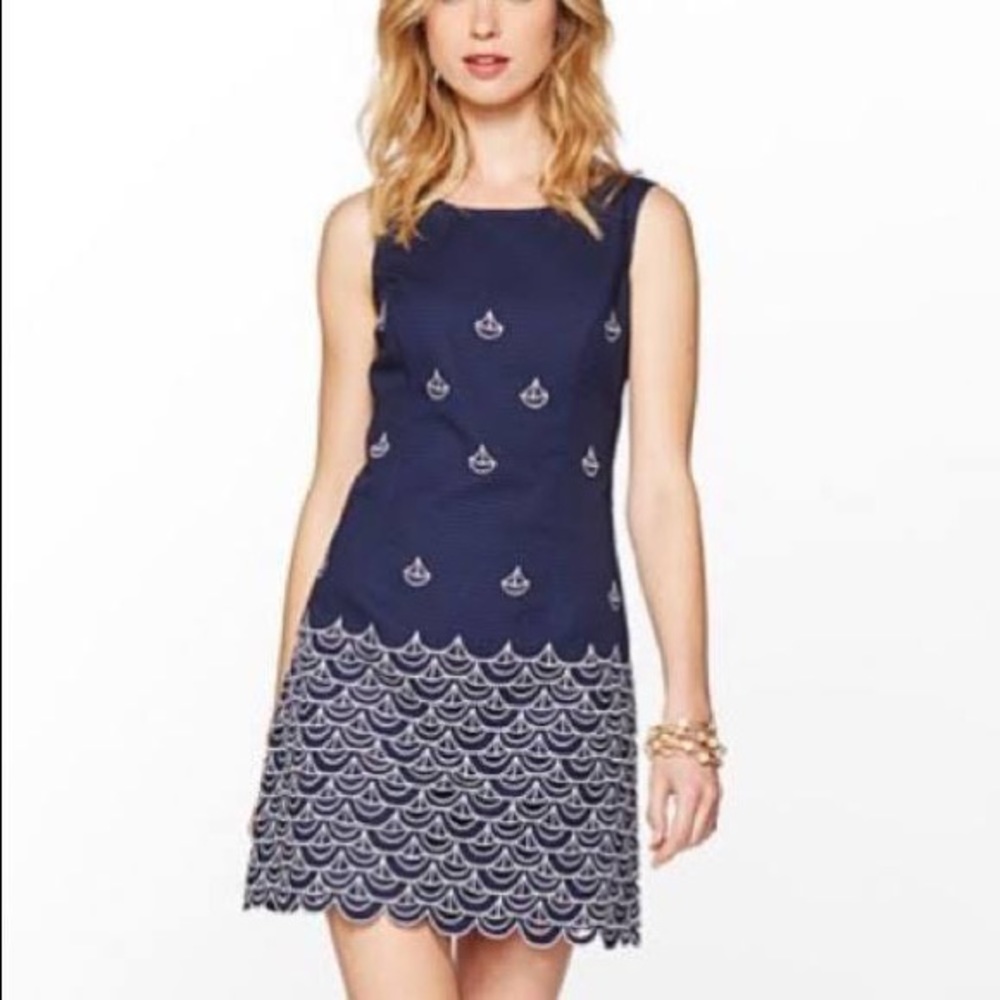 Lilly Pulitzer Clarita Sailboat Embroidery Dress